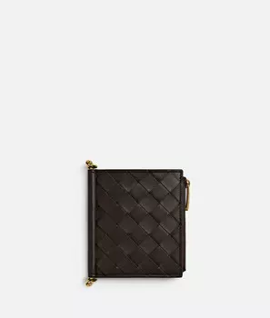 Маленький складной кошелек Solstice Bottega Veneta, карамельный