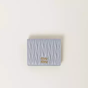 Маленький стеганый кошелек из кожи наппа Miu Miu, серый