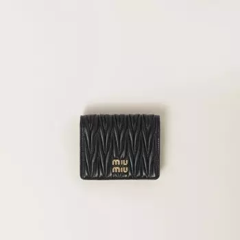 Маленький стеганый кошелек из кожи наппа Miu Miu, черный