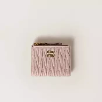 Маленький стеганый кошелек из кожи наппа Miu Miu, розовый