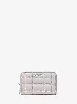 Маленький стеганый кожаный кошелек Michael Kors, металлический