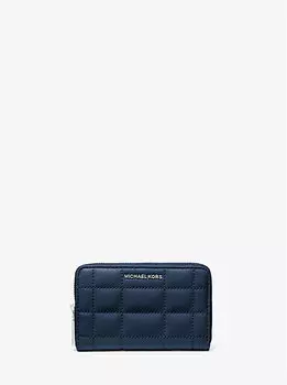 Маленький стеганый кожаный кошелек Michael Kors, синий