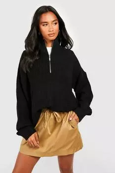 Маленький свитер на молнии Boohoo, черный