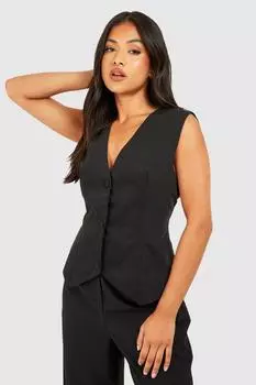 Маленький тканый жилет Boohoo, черный