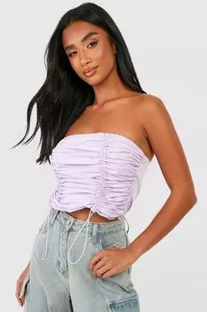 Маленький топ с деталями на завязке со сборками Boohoo, сиреневый