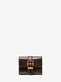 Маленький трехскладной кошелек Colby из полированной кожи Michael Kors, коричневый