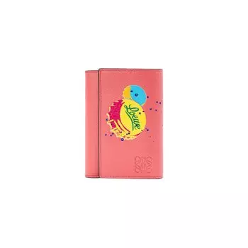 Маленький вертикальный кошелек Loewe Bottlecaps, Кораллово-розовый/Ярко-фиолетовый