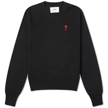 Маленький вязаный свитер AMI Paris ACD, черный