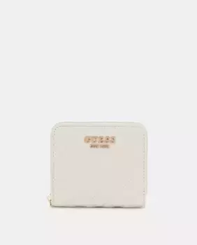 Маленький женский кошелек для монет на молнии Guess, белый