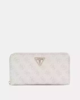 Маленький женский кошелек для монет на молнии Guess, белый