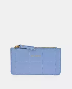 Маленький женский кошелек для монет на кожаных молниях Guy Laroche, голубой