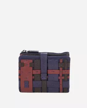 Маленький женский кошелек Euphoria с синей кожаной лоскутной отделкой Abbacino, синий