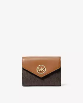 Маленький женский кошелек Greenwich с логотипами Michael Michael Kors, коричневый