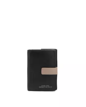 Маленький женский кошелек из черной кожи Stamp, черный