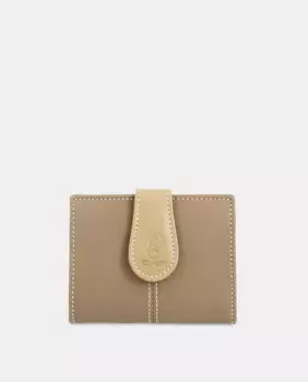 Маленький женский кошелек из канвы и яловой кожи черного цвета El Potro, коричневый