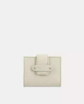 Маленький женский кошелек из канвы и яловой кожи El Potro, бежевый