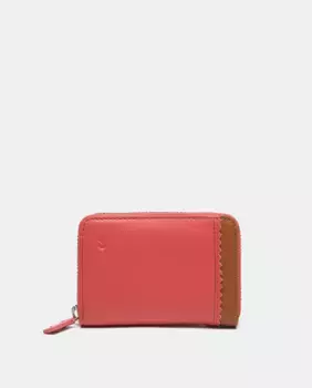 Маленький женский кошелек из коралловой кожи Abbacino, красный