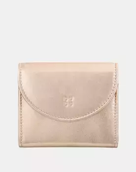 Маленький женский кошелек из металлизированной кожи с клапаном и внутренней молнией Dudu, розовый