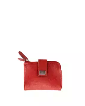 Маленький женский кошелек из мягкой мытой кожи Stamp, красный