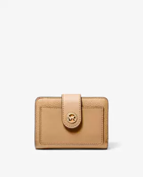 Маленький женский кошелек из зерненой кожи Michael Michael Kors, светло-коричневый
