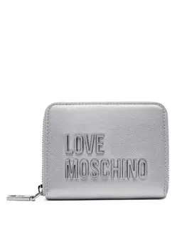 Маленький женский кошелек JC5613PP1MKD196B Love Moschino, серебряный