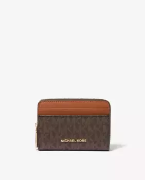 Маленький женский кошелек Jet Set с логотипами Michael Michael Kors, цвет Natural