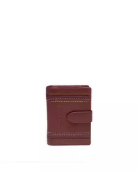 Маленький женский кошелек на кнопке из коричневой кожи Laura Valle, темно-коричневый