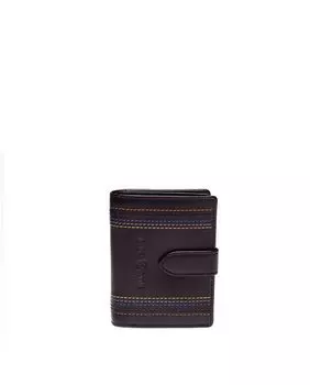 Маленький женский кошелек на кнопке из черной кожи Laura Valle, черный