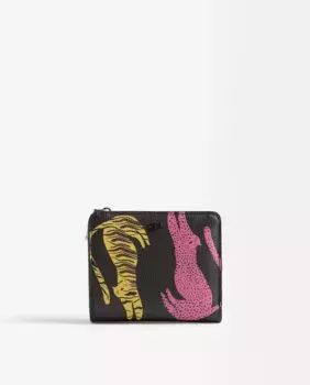 Маленький женский кошелек на молнии с анималистическим принтом Parfois, черный