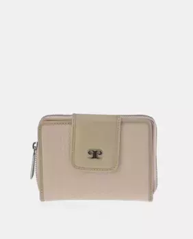 Маленький женский кошелек Pierre Cardin из кожи с тиснением в елочку, бежевый