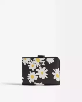 Маленький женский кошелек с клапаном и цветочным принтом Parfois, черный