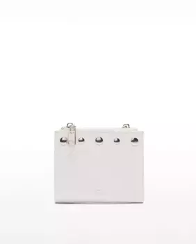 Маленький женский кошелек с заклепками и простой застежкой-молнией Parfois, белый