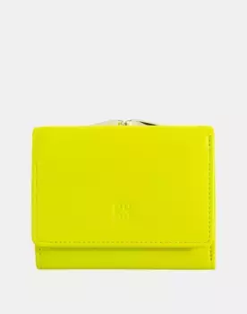 Маленький женский кожаный кошелек с клапаном Dudu, желтый