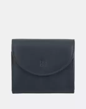 Маленький женский кожаный кошелек с клапаном и внутренней молнией Dudu, темно-синий