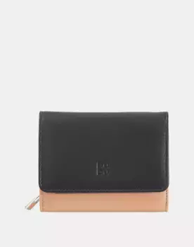 Маленький женский кожаный кошелек с монетницей Dudu, черный