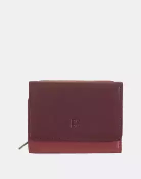 Маленький женский кожаный кошелек с монетницей Dudu, бордовый