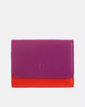 Маленький женский кожаный кошелек с монетницей Dudu, цвет Fucsia