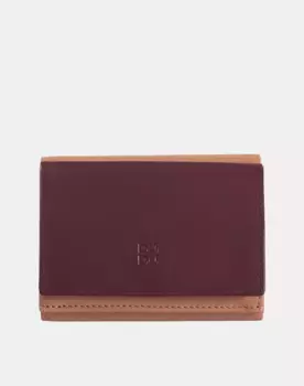 Маленький женский кожаный кошелек с монетницей Dudu, бордовый