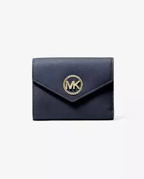 Маленький женский кожаный кошелек темно-синего цвета Michael Michael Kors, темно-синий