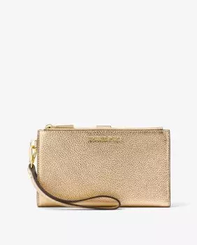 Маленький женский кожаный кошелек золотого цвета Michael Michael Kors, золотой