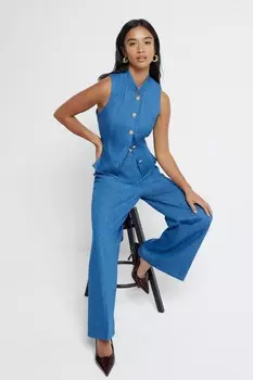 Маленький жилет с завязками сзади River Island, синий