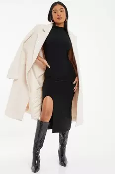 Маленькое черное платье Midaxi с высоким воротом QUIZ Clothing