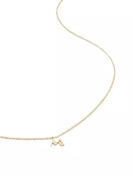 Маленькое ожерелье с буквой M из 14-каратного желтого золота Monica Vinader, золотой