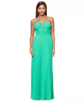 Маленькое платье-халат без рукавов из шифона с бретелями XSCAPE, зеленый