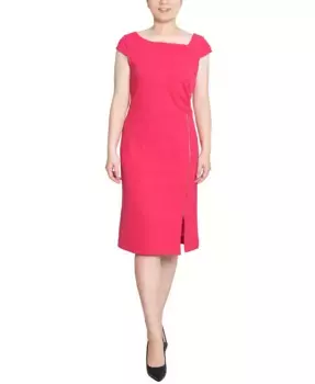 Маленькое платье с укороченными рукавами и декоративной молнией NY Collection, розовый