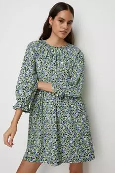Маленькое жатое мини-платье Pansy Oasis, зеленый