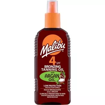 Malibu, Бронзирующее масло с аргановым маслом SPF4, 200 мл