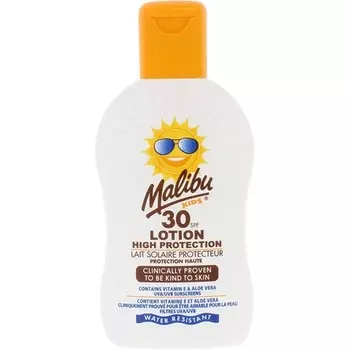 Malibu Kids SPF 30 Lotion Солнцезащитный крем высокой защиты с витамином Е и алоэ вера 200 мл