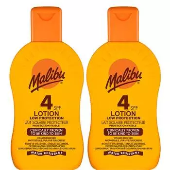 Malibu Lotion Protection SPF4 Защитный бальзам 200 мл x2 шт.