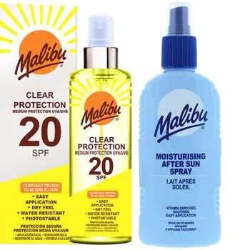 Malibu SPF20 Прозрачный защитный спрей + Бальзам после загара 200 мл
